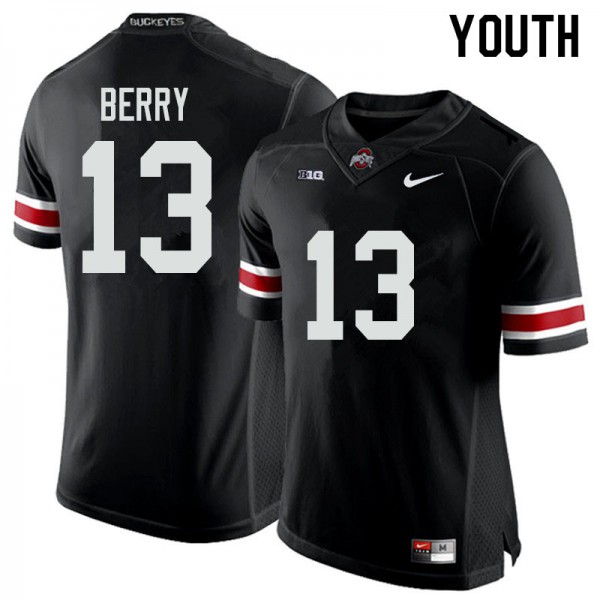 Ohio State Buckeyes #13 Rashod Berry Youth Stitched Jersey Black OSU67771